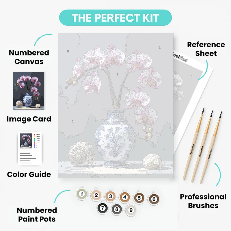 Elegant Orchid Still Life - Paint by Numbers Kit