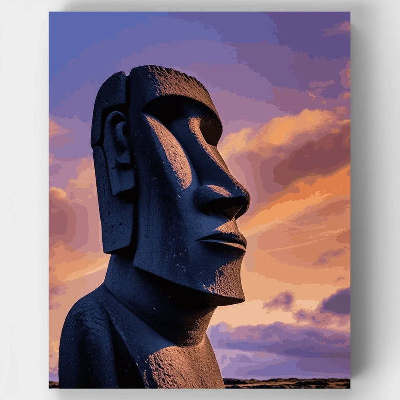 Easter Island Moai Statue - Paint by Numbers Kit