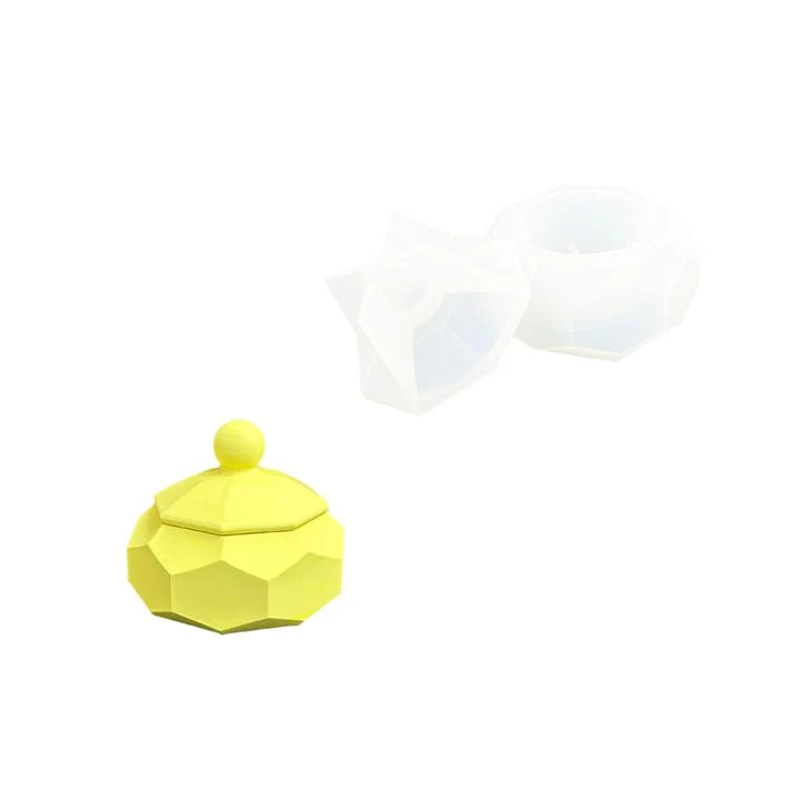 Silicone Casting Mold 9.1x4.5x4 cm - Faceted Jewelry Box