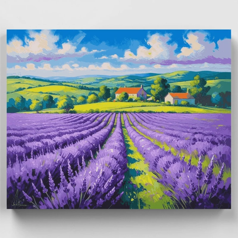 Lavender Fields Countryside - Paint by Numbers Kit