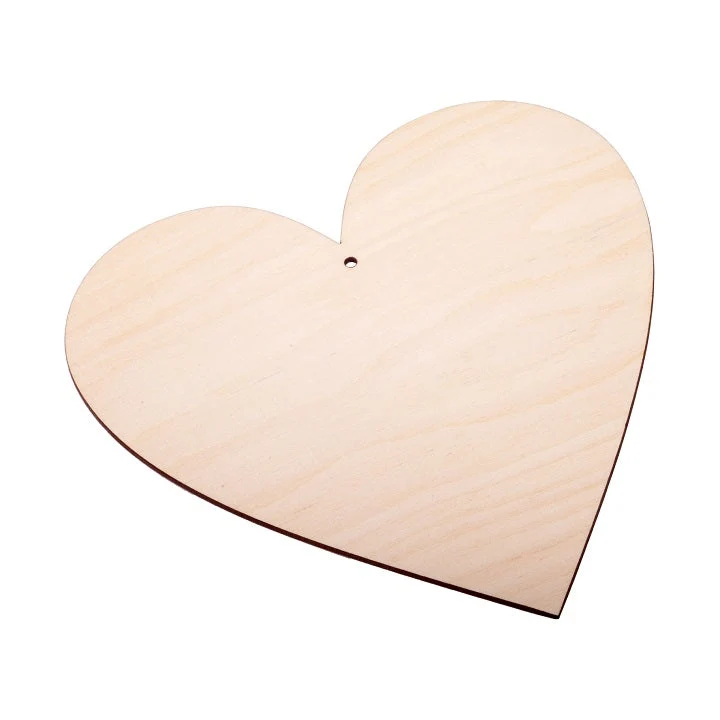 Wooden Heart Ornament, 10 cm