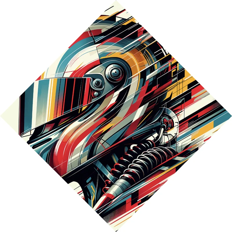 Spannrahmenbild Futuristischer Helm in dynamischer Kunstform Raute