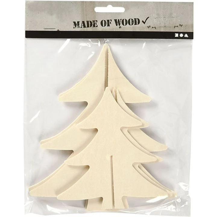 Wooden Decoration - Christmas Tree, Set of 2