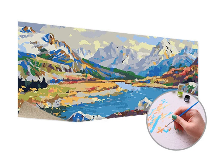 Paint by Numbers IN THE MOUNTAINS | Low Difficulty