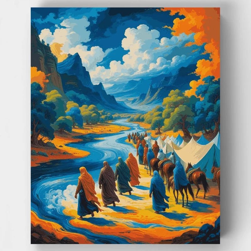 Biblical Journey Through Mountain Valley - Paint by Numbers Kit