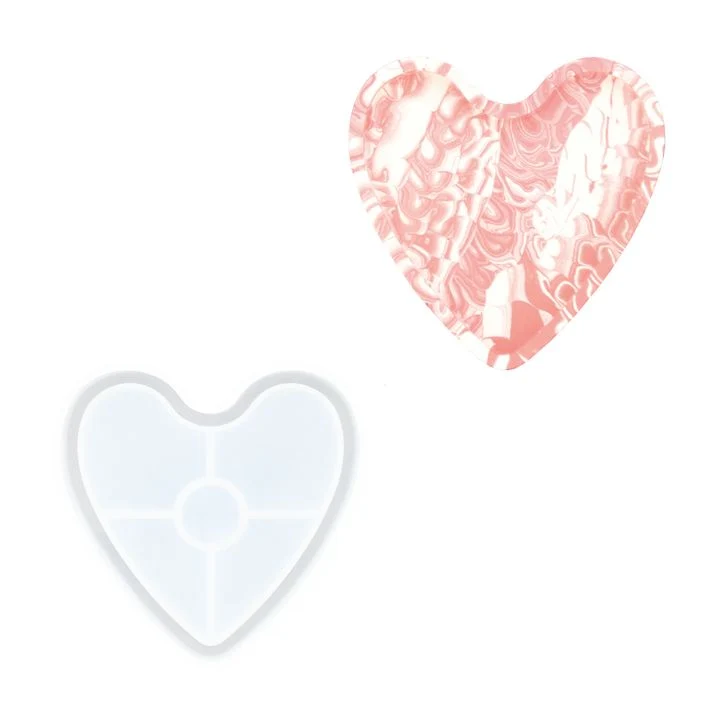 Silicone Casting Mold 11.5x10x1.6 cm - Heart Tray