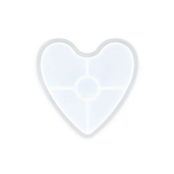 Silicone Casting Mold 11.5x10x1.6 cm - Heart Tray