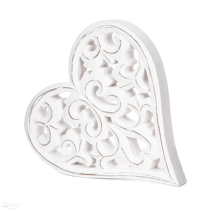 Wooden Heart Decoration 16 x 17 cm