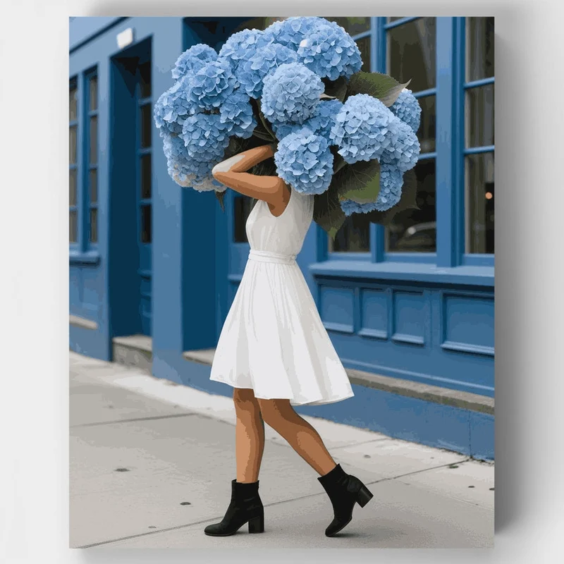 Blue Hydrangeas Bouquet - Paint by Numbers Kit
