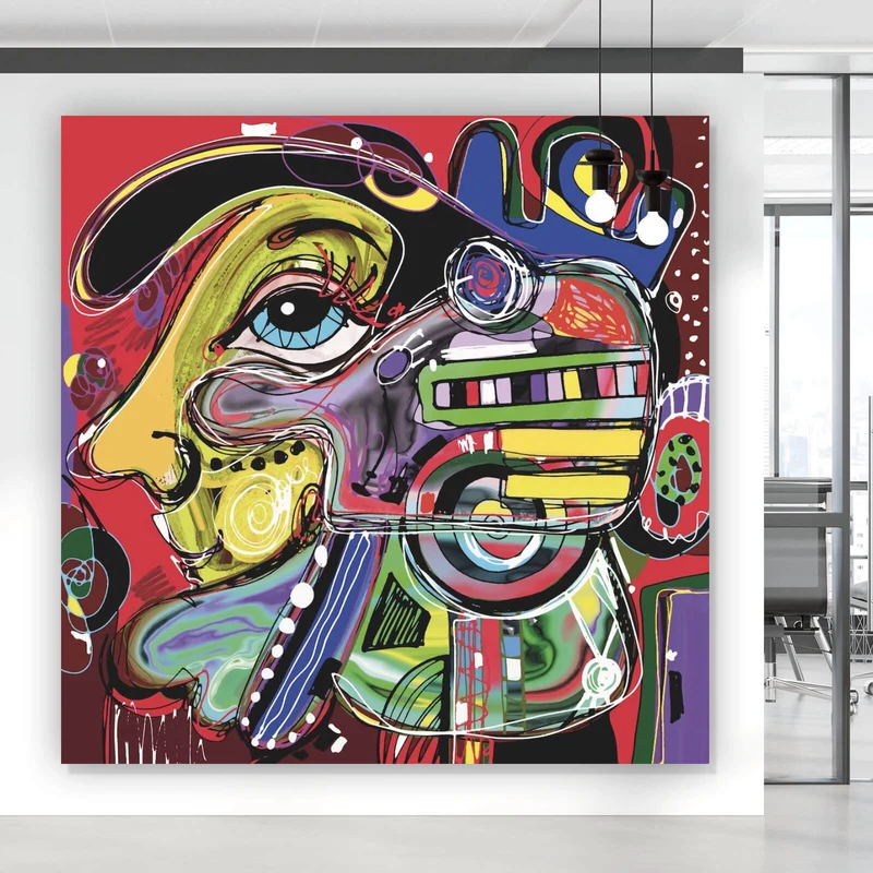 Spannrahmenbild Face Abstract Art No.5 Quadrat