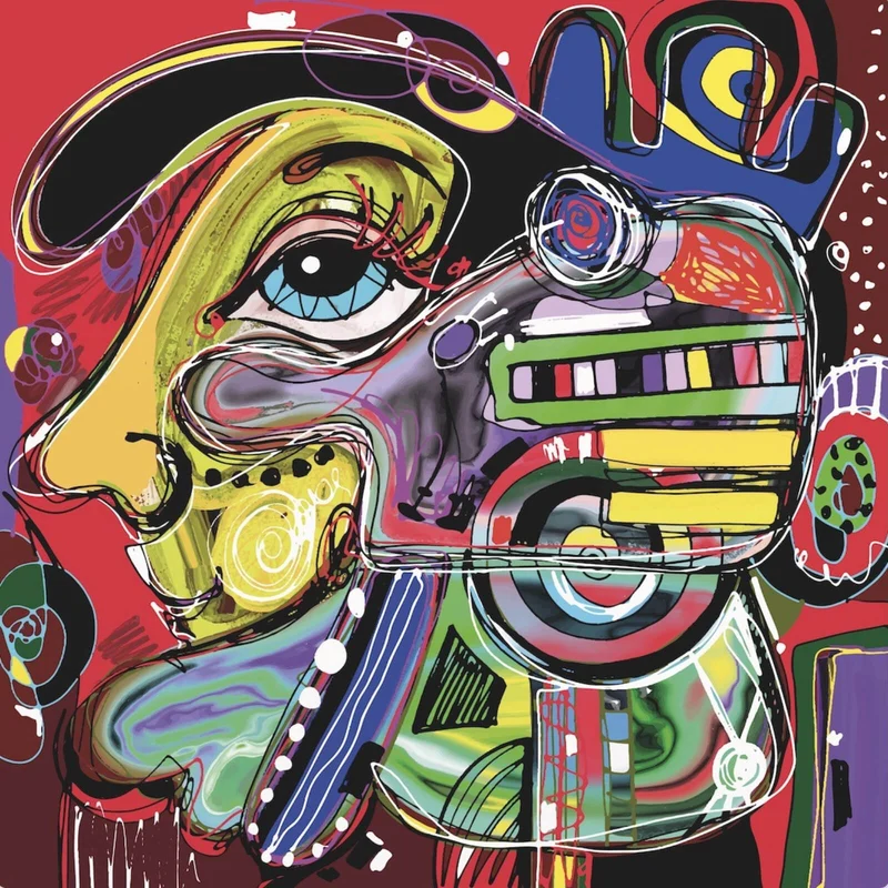 Leinwandbild Face Abstract Art No.5 Quadrat