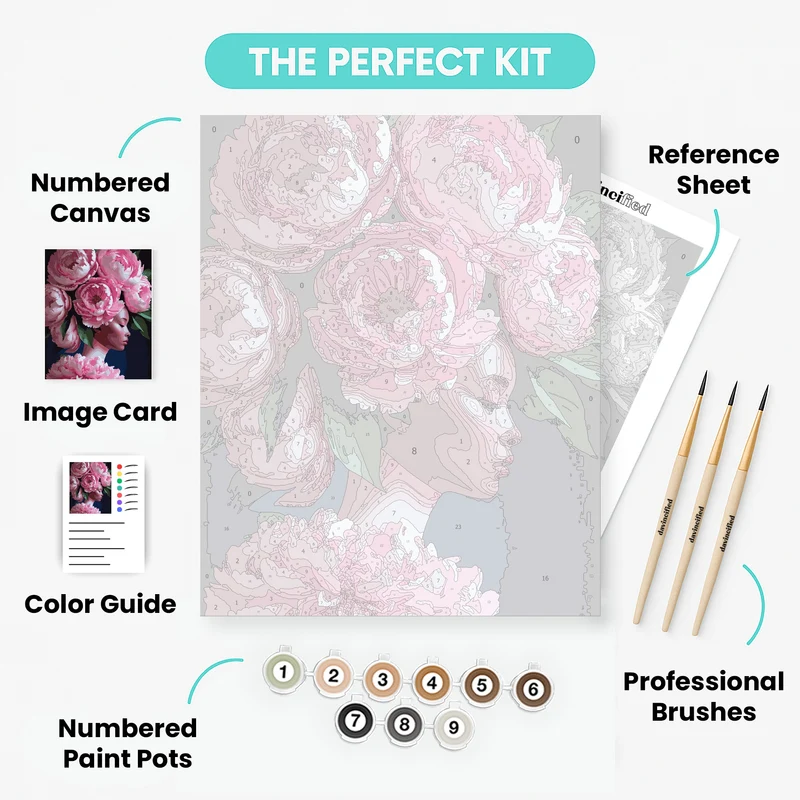 Floral Crown Beauty Portrait - Paint by Numbers Kit