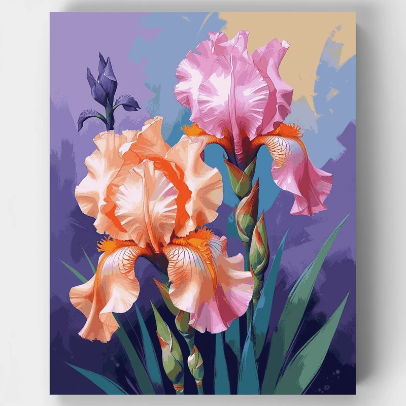Vibrant Iris Garden - Paint by Numbers Kit