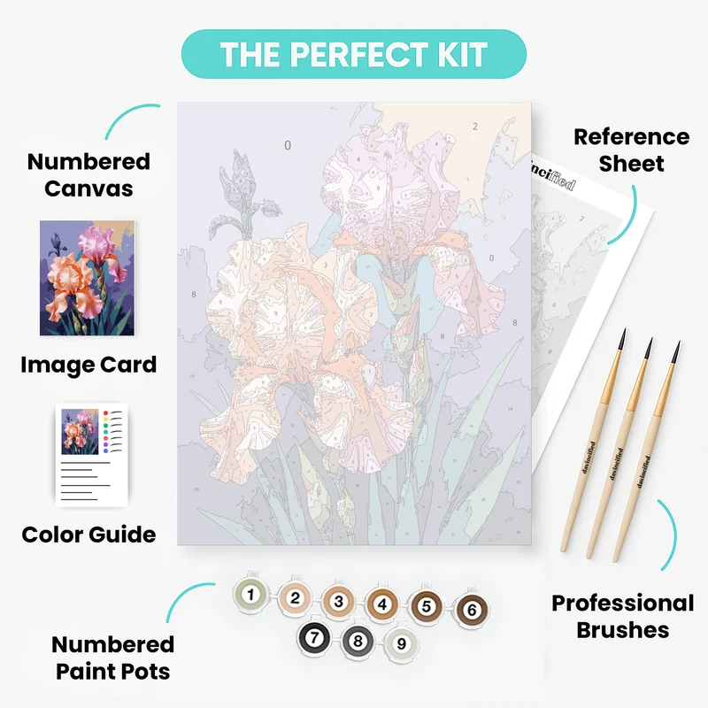 Vibrant Iris Garden - Paint by Numbers Kit