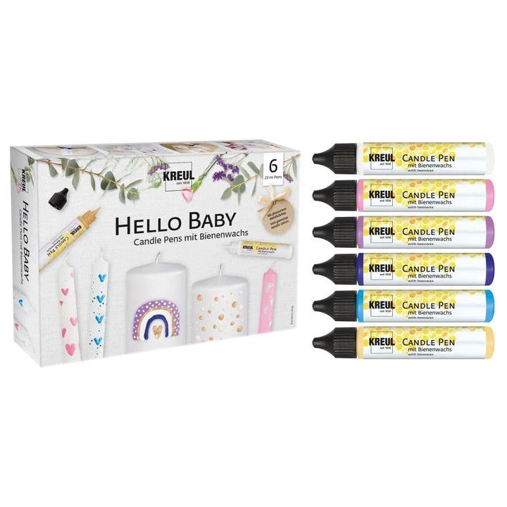 KREUL Set of 6 x 25 ml Hello Baby Candles