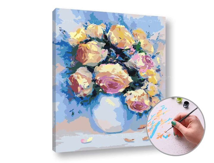 Paint by Numbers ROSES IN THE PASSION | Low Difficulty