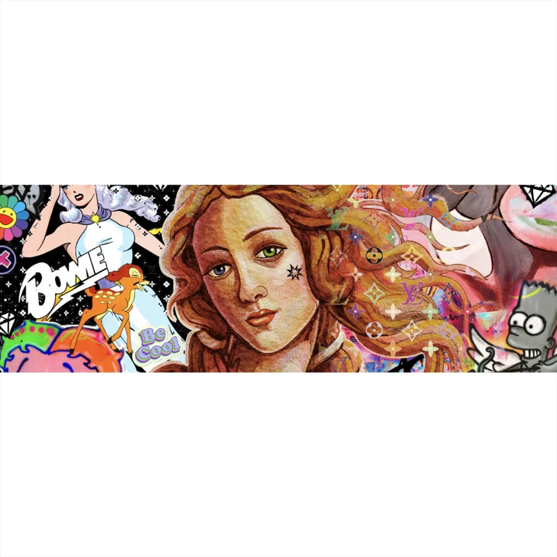 Poster Pop Art Venus mit Comic Figuren Panorama