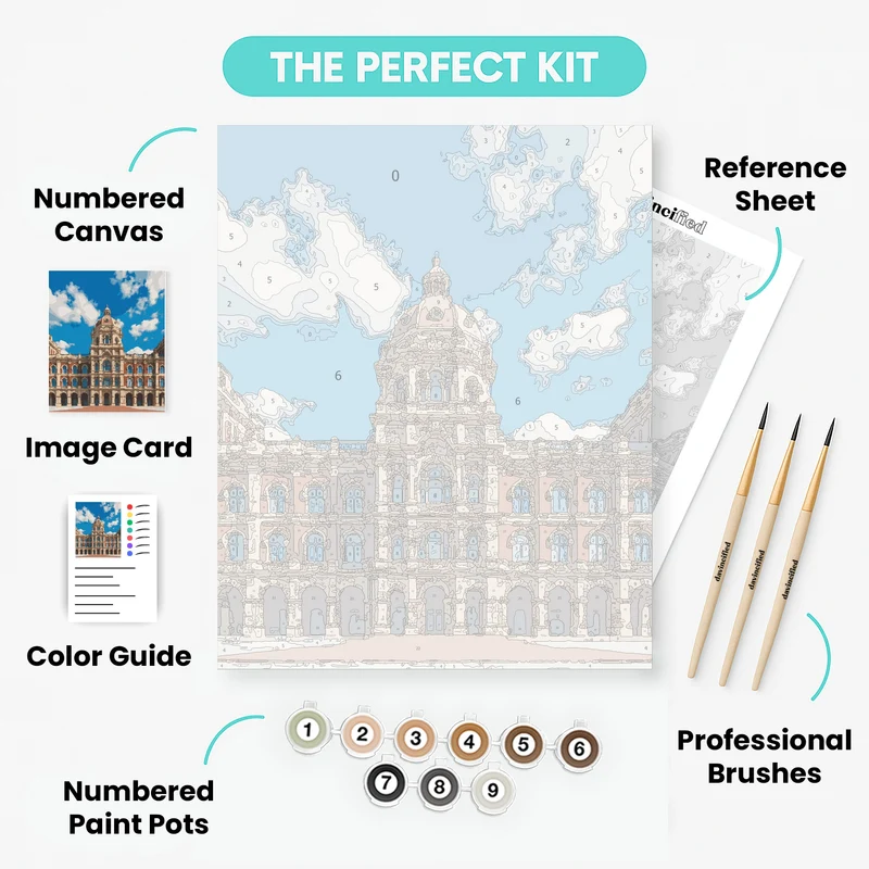 Historic Government Building with Dome - Paint by Numbers Kit