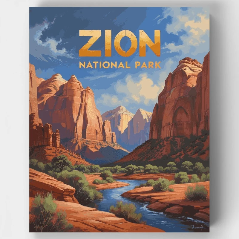 Zion Canyon Vista - Paint by Numbers Kit