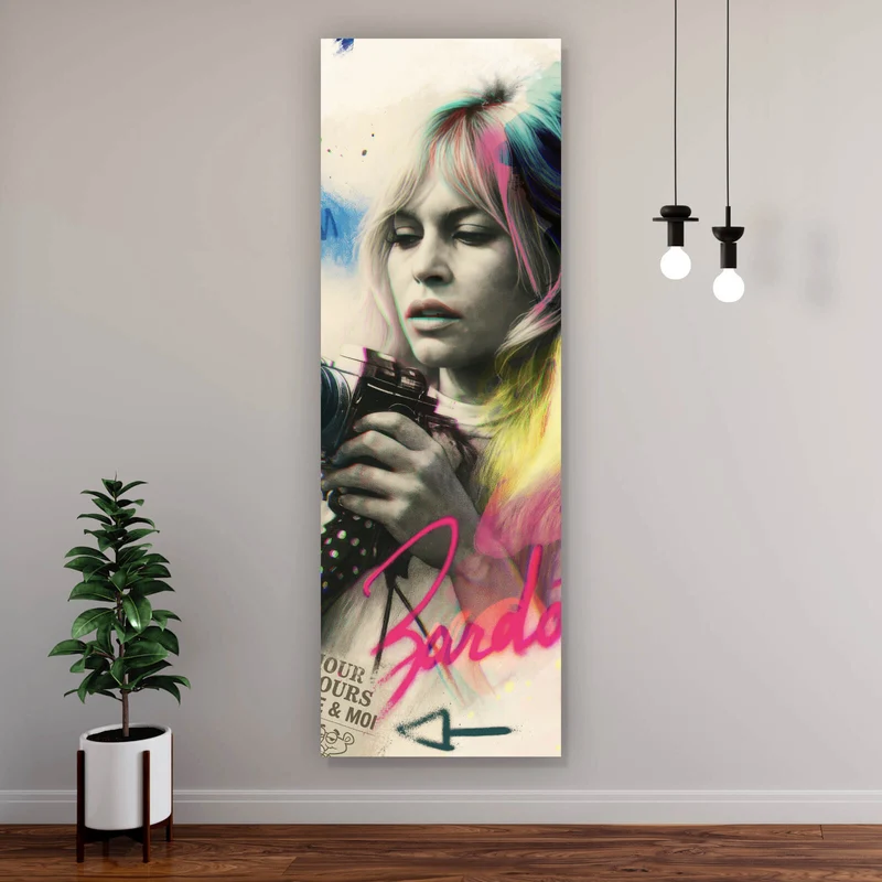 Acrylglasbild Französische Film Ikone im Graffiti Stil Panorama Hoch