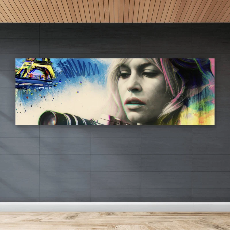 Acrylglasbild Französische Film Ikone im Graffiti Stil Panorama