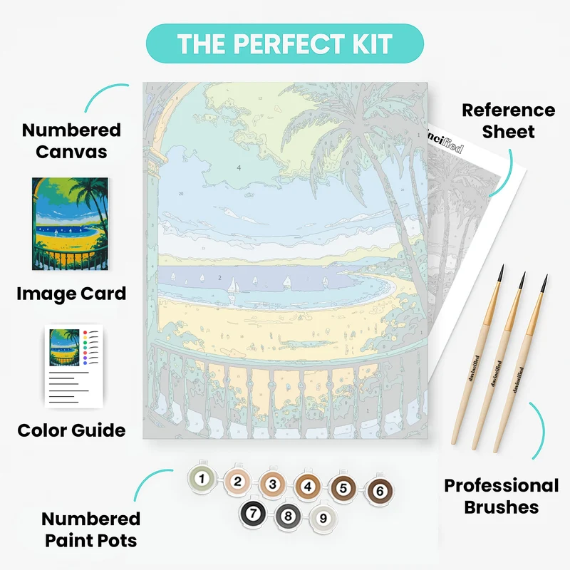 Mediterranean Coastal Paradise - Paint by Numbers Kit