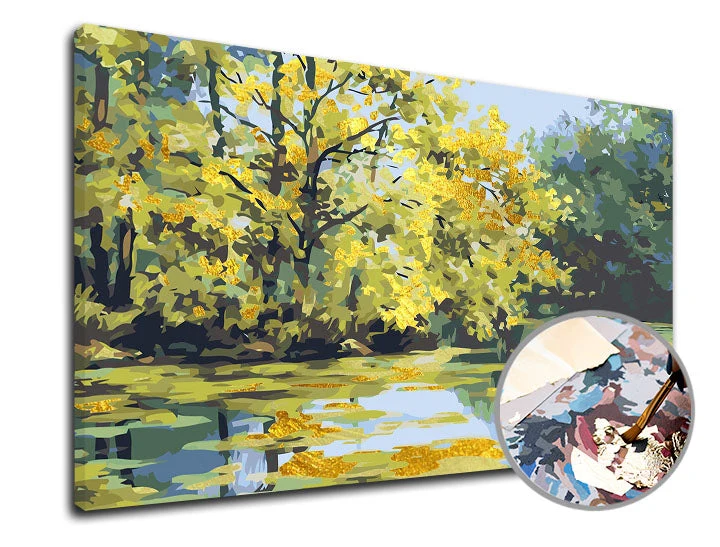 PREMIUM GOLD Paint by Numbers - Lake