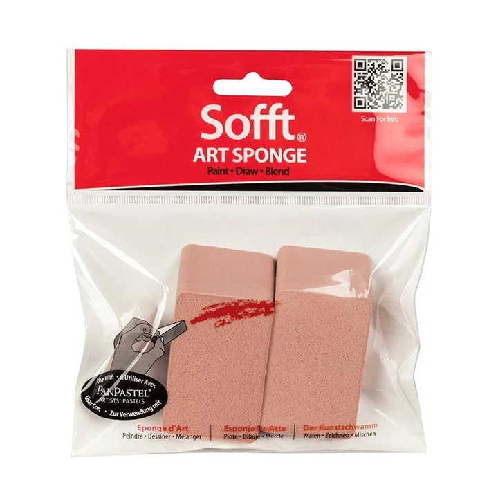 Sofft Angled-Cut Sponges for Applying Pastels, Set of 2, Flat