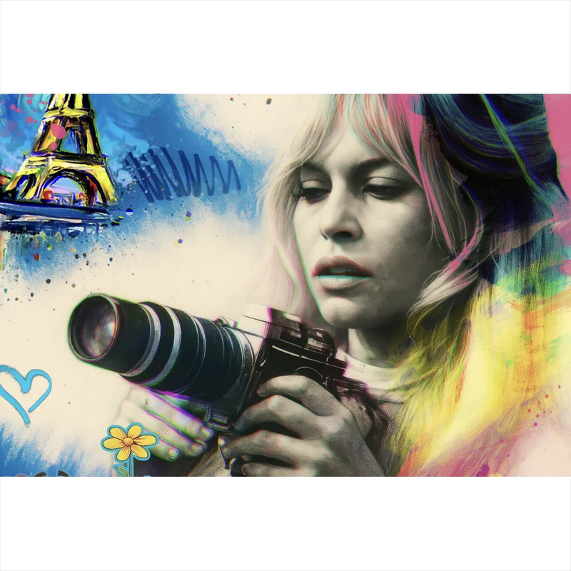 Acrylglasbild Französische Film Ikone im Graffiti Stil Querformat