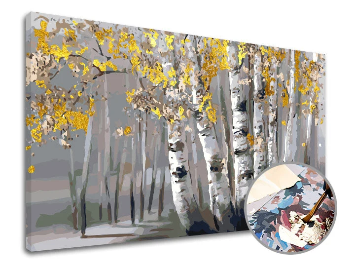 PREMIUM GOLD Paint by Numbers – Birch Grove