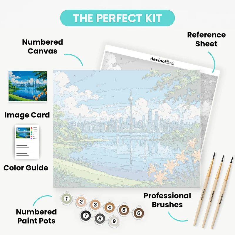 Toronto Skyline from the Islands - Paint by Numbers Kit