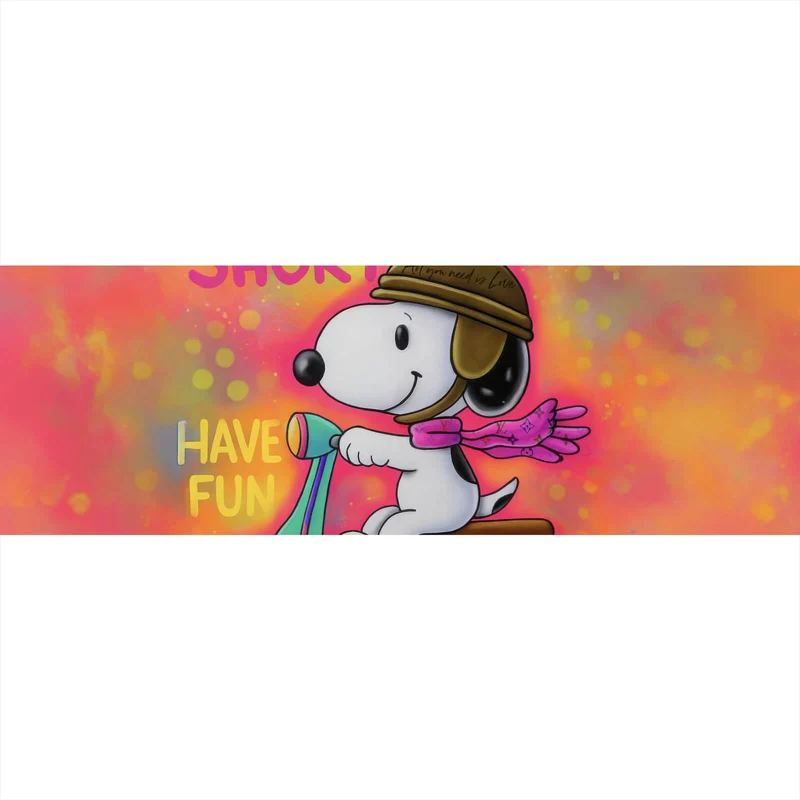 Aluminiumbild gebürstet Retro Cartoon Hund fährt Roller Pop Art Panorama