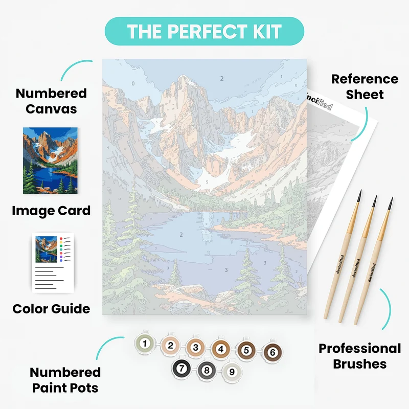 Mountain Lake Wilderness - Paint by Numbers Kit