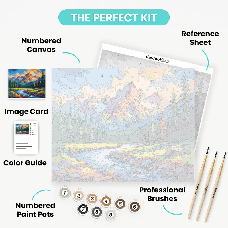 Mountain Stream Wilderness - Paint by Numbers Kit