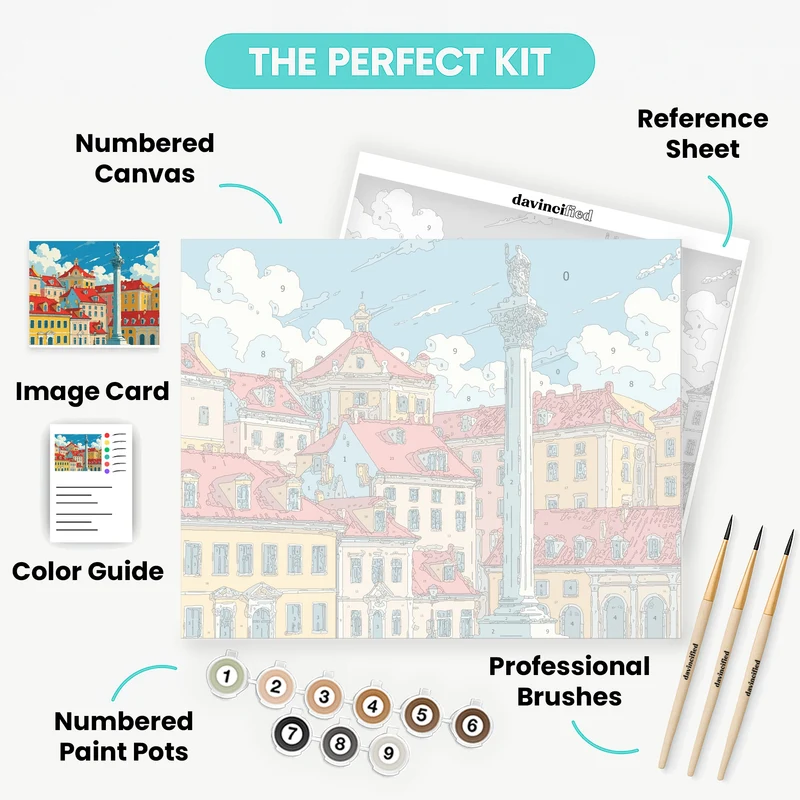 European Town Square - Paint by Numbers Kit