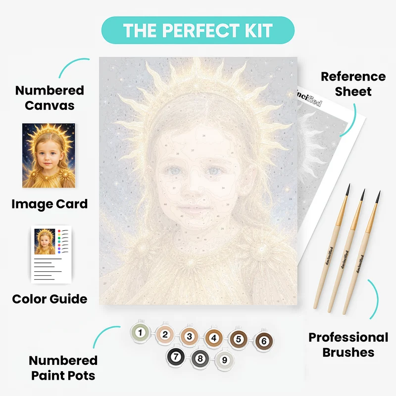 Celestial Sun Goddess - Custom Paint by Numbers Kit