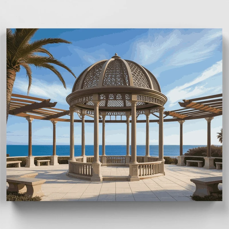 Elegant Seaside Pavilion - Paint by Numbers Kit