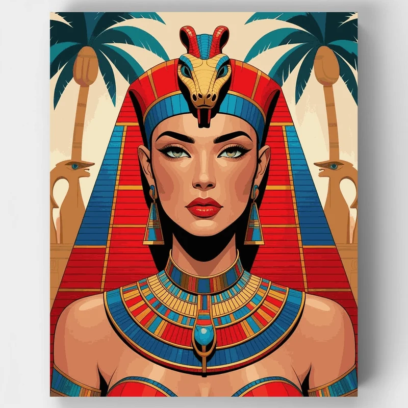 Egyptian Pharaoh Queen Portrait - Paint by Numbers Kit