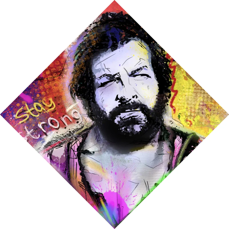 Poster Portrait Schauspieler in Graffiti Optik Raute