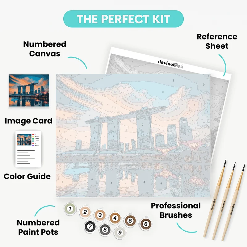 Singapore Marina Bay Sands Skyline - Paint by Numbers Kit