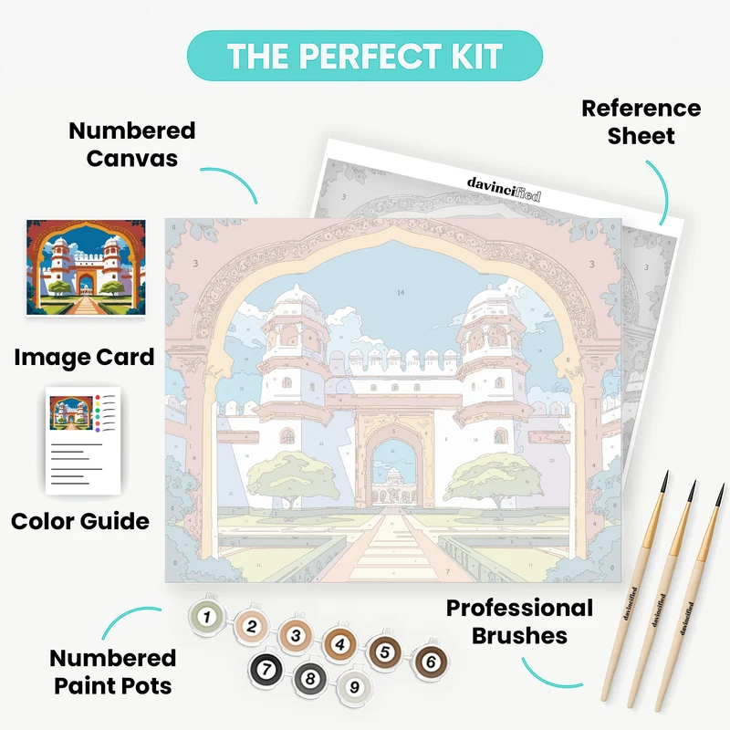 Pakistani Palace Gateway - Paint by Numbers Kit