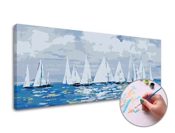 Paint by Numbers PLATES ON THE HORIZON | Low Difficulty