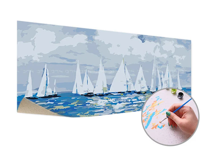 Paint by Numbers PLATES ON THE HORIZON | Low Difficulty