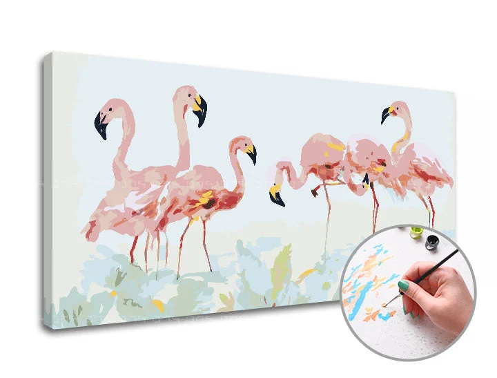 Paint by Numbers FLAMINGOS | Low Difficulty