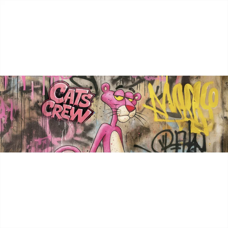 Spannrahmenbild Catscrew zwei Panther im Street Art Stil Panorama