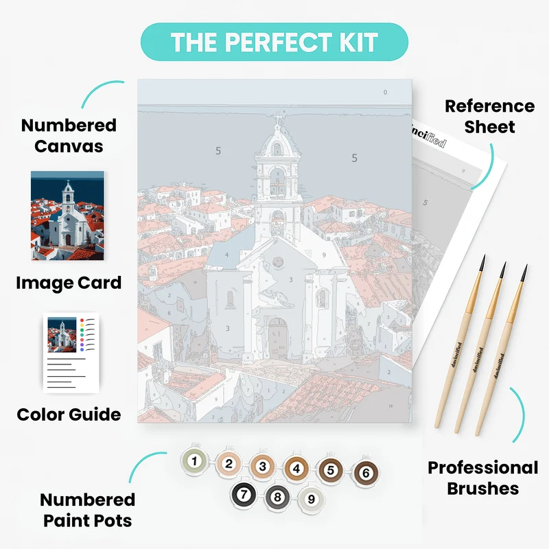 Greek Island Church - Paint by Numbers Kit