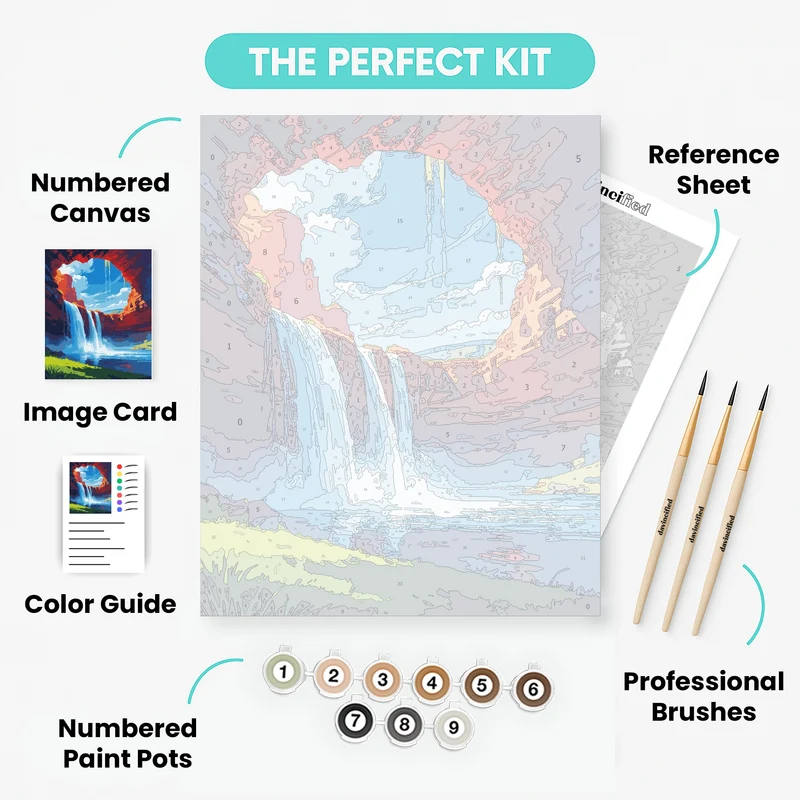 Hidden Waterfall Cave - Paint by Numbers Kit