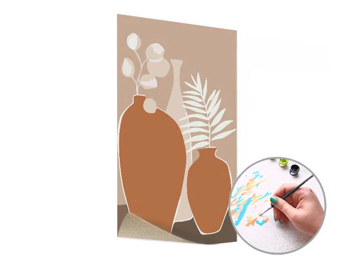 Paint by Numbers: Fired Vase with Flowers | Low Difficulty