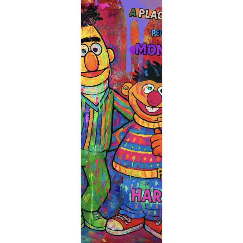 Acrylglasbild Berühmte Figuren einer Kinder Fernsehserie Pop Art Panorama Hoch