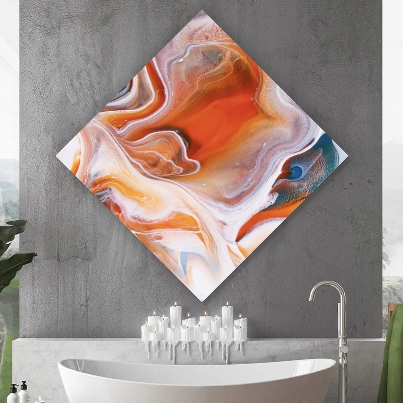 Aluminiumbild gebürstet Fluid Art Explosion Raute